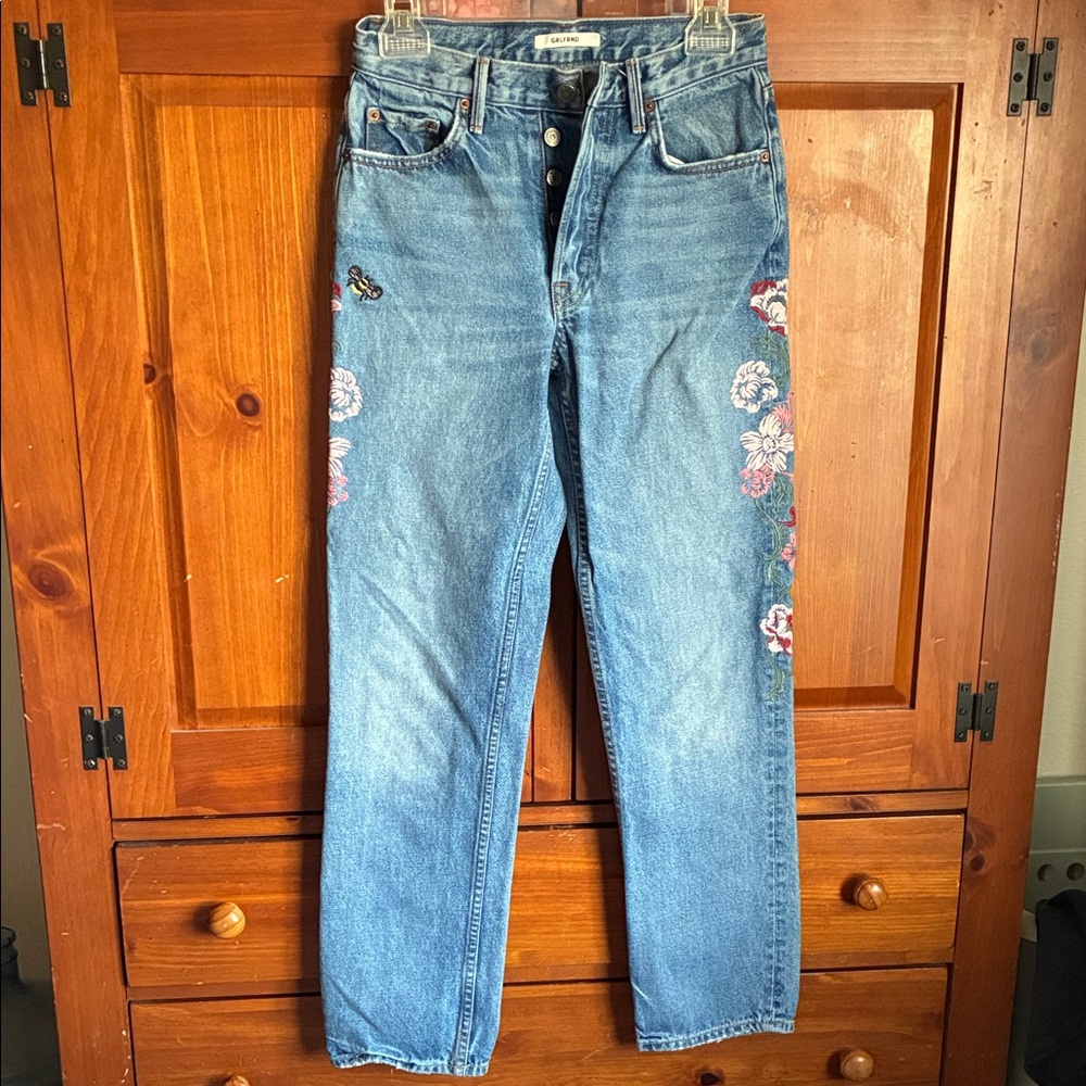 Grlfrnd Embroidered Blue Jeans size 25